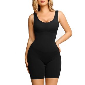 Popilush Shapewear Bodysuit for Women - Tummy Control Scoop Neck Body Shaper Sleeveless Sculpting Tank Tops