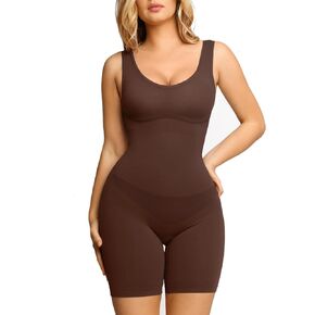 Popilush Shapewear Bodysuit for Women - Tummy Control Scoop Neck Body Shaper Sleeveless Sculpting Tank Tops in Saudi Arabia