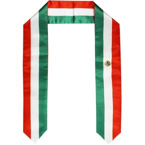 Mexico Flag Graduation Stole Sash for Study Aboard International Students Abroad Adult Unisex- Cool Graduation Shawl Sash Stole Wraps Scraf