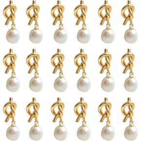 9Pairs Vintage Pearl Drop Earrings for Women,Elegant Gold Pearl Knot Earrings Bridesmaid Proposal Accessory Wedding Day Jewelry