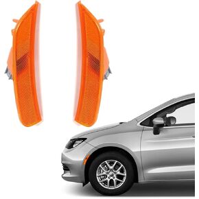 Front Pair Side Marker Bumper Reflector Lights For Chrysler Pacifica 2017-2023 Signal light compatible with 68229423AA 68229422AA CH2550135 CH2551135
