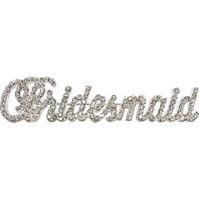 Rhinestone Pin-Bridesmaid-Silver Brooch, One Size