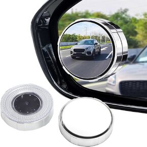 JONMON- 2P Suction Cup Blind Spot Mirrors, 2 Inch Small Round HD Glass 360 Degree Wide Angle Convex Rear View Exterior Side Blindspot Mirrors Universal for Car SUV and Trucks