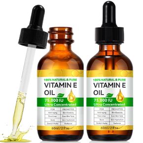 Vitamin E Oil, 75,000 IU Pure Vitamin E Oil for Skin, Face, Scars, Body, for Moisturizing Dry Skin, 4 Oz