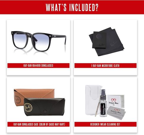 Ray-Ban RB4401D Square Sephes for Men for Women + Bundle with Designer iwear extrementary kit kit in Kuwait