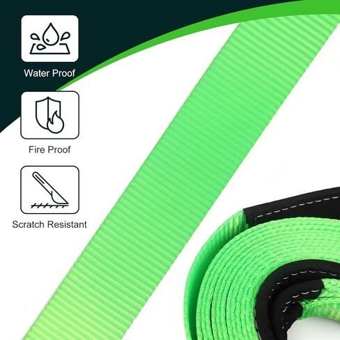 حزام السحب الثقيل 21000 رطل-2 "× 20 بوصة استرداد أخضر مع تصميم شريط الخطاف والحلقة لسهولة التخزين وحمل حقيبة 1 PCS in Saudi Arabia