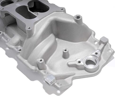 Aluminum 1956-1986 Dual Plane intake manifold for SBC Small Block Chevy 350 400 (Silver) in Kuwait