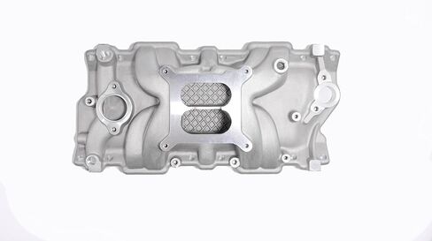 Aluminum 1956-1986 Dual Plane intake manifold for SBC Small Block Chevy 350 400 (Silver) in Kuwait