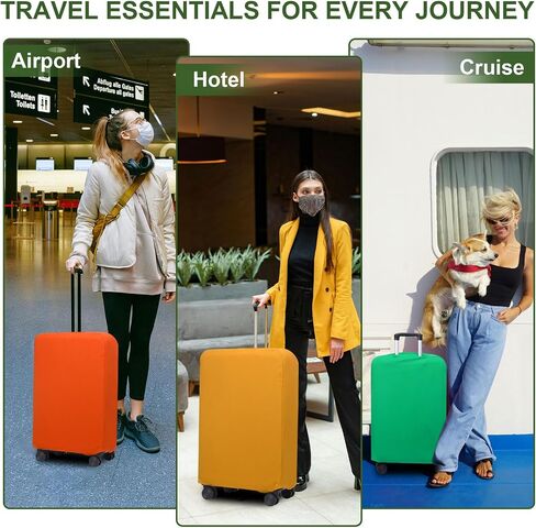 PATIKIL Luggage Cover, Suitcases Covers Elastic Carry on Cover Protector Washable Scratch-Resistant Fits 26-27 Inch Luggage for Travel Business Trips, Black in Saudi Arabia