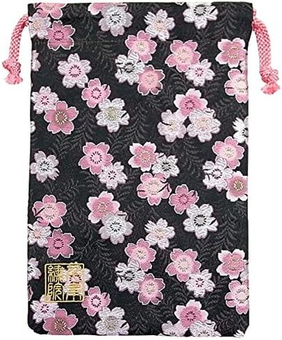 Brocade drawstring bag, lined with Nishijin brocade, 1, size M. (Momokinzakura) in Saudi Arabia