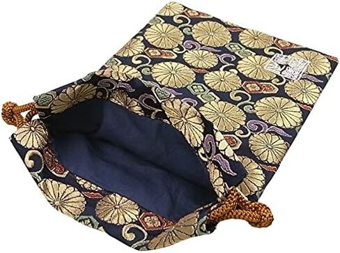 Brocade drawstring bag, lined with Nishijin brocade, 1, size M. (Momokinzakura) in Saudi Arabia