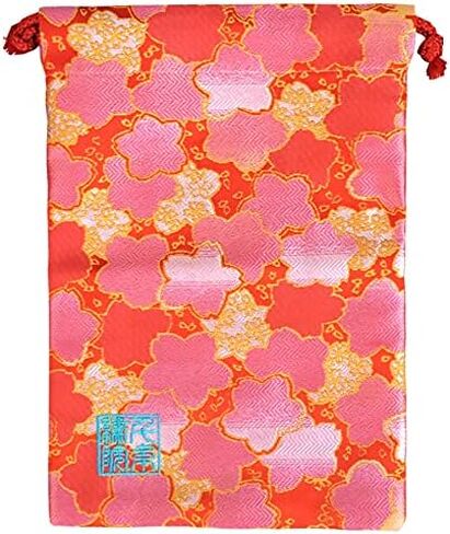 Brocade drawstring bag, lined with Nishijin brocade, 1, size M. (Momokinzakura) in Saudi Arabia