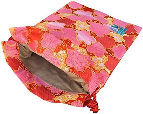 Brocade drawstring bag, lined with Nishijin brocade, 1, size M. (Momokinzakura) in Saudi Arabia