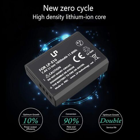 LP LP-E10 Battery Charger, Charger Compatible with Canon EOS Rebel T7, T6, T5, T3, T100, 4000D, 3000D, 2000D, 1500D, 1300D, 1200D, 1100D & More (NOT for T3i T5i T6i T6s T7i) in Saudi Arabia