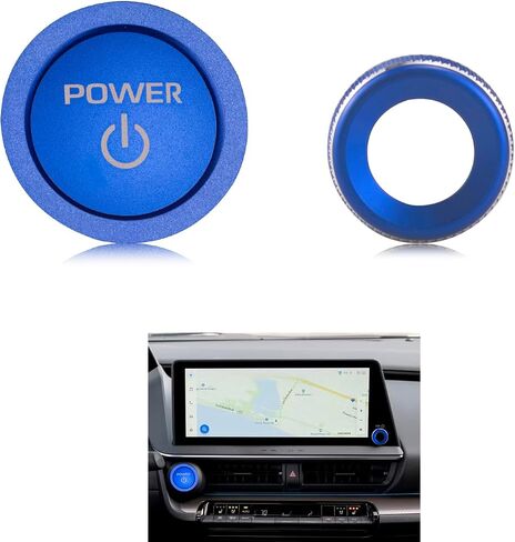 for Toyota Prius 2025 2024 2023, Volume knob Cover, Push Button Start Cover/Ring Interior Decoration 3-Piece Set (Blue) in Saudi Arabia