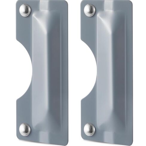 3 x 7'' Latch Guard Plate Cover Electroplated Sand Carbon Steel Latch Guard Security Plate Gray Door Security Strike Plates, Easy to Install, Against Forced Entry(2 Pcs) in Kuwait
