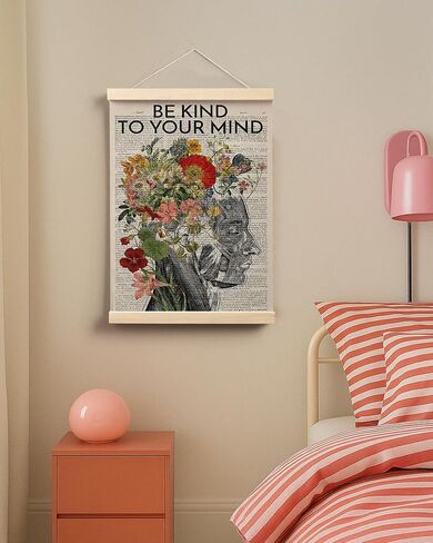 EKGJW Retro Coquette Pink Bow Bookish Book Lovers Poster Hanger Frame, Vintage Reading Book Wall Art Canvas Prints for Reading Room Corner Nook Library Bookish Decor, 12x16 Inch in Kuwait