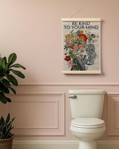 EKGJW Retro Coquette Pink Bow Bookish Book Lovers Poster Hanger Frame, Vintage Reading Book Wall Art Canvas Prints for Reading Room Corner Nook Library Bookish Decor, 12x16 Inch in Kuwait