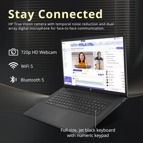 HP New 2022 17.3" FHD IPS Display, 11th Gen Intel Core i3-1115G4, Windows 11 Home, 8GB RAM, 256GB SSD, Wi-Fi 5, Bluetooth, HDMI, Webcam in Saudi Arabia
