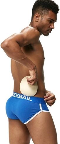 Mens Underwear Briefs Sexy Bulge Front + Back buttocks Double Removable Push Up Cup (XXL, Naveblue) in Saudi Arabia