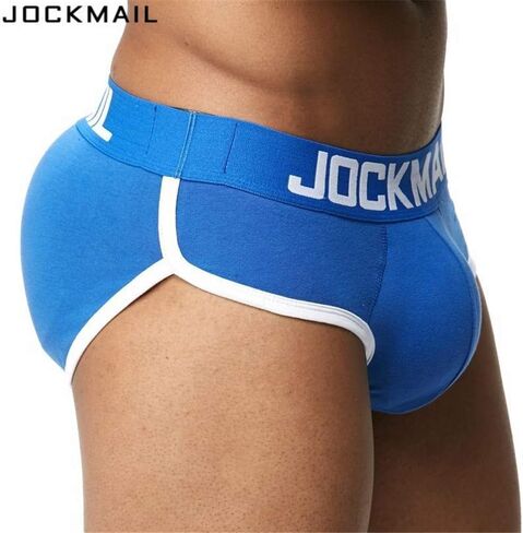 Mens Underwear Briefs Sexy Bulge Front + Back buttocks Double Removable Push Up Cup (XXL, Naveblue) in Saudi Arabia