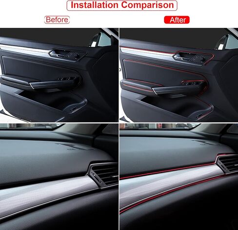 16.4ft Car Interior Moulding Trim Car Decorative Filler Insert Strips with Installation Tool, Flexible Electroplating Decoration Styling Door Dashboard Strip in Kuwait