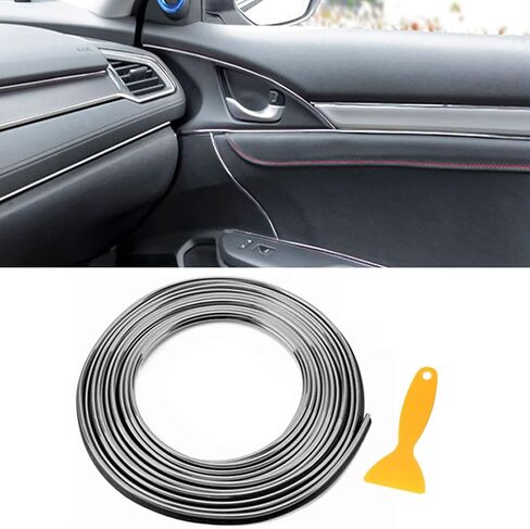 16.4ft Car Interior Moulding Trim Car Decorative Filler Insert Strips with Installation Tool, Flexible Electroplating Decoration Styling Door Dashboard Strip in Kuwait