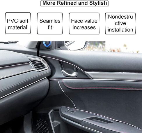 16.4ft Car Interior Moulding Trim Car Decorative Filler Insert Strips with Installation Tool, Flexible Electroplating Decoration Styling Door Dashboard Strip in Kuwait