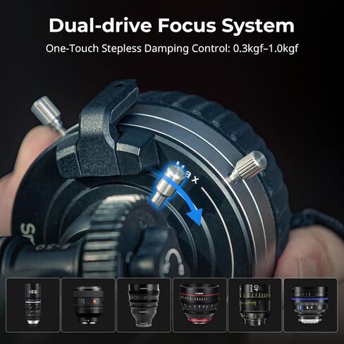 SmallRig Mini Follow Focus with A/B Stops & 15mm Rod Clamp and Snap-on Gear Ring Belt for DLSRs and Mirrorless Cameras, Fits Different Diameter Lenses Up to 114mm - 3010 in Kuwait
