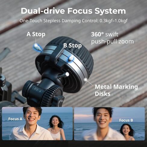 SmallRig Mini Follow Focus with A/B Stops & 15mm Rod Clamp and Snap-on Gear Ring Belt for DLSRs and Mirrorless Cameras, Fits Different Diameter Lenses Up to 114mm - 3010 in Kuwait