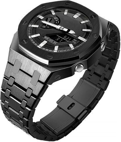 GA2100 حزام حزام CASE MOD PARTS ، 316L المعادن الفولاذ المقاوم للصدأ الفرقة الإكسسوارات رويال البلوط RING حلقة متوافقة مع ساعات الرجال G-Shock GA-2100/GAB-2100/GA-2110 in Kuwait
