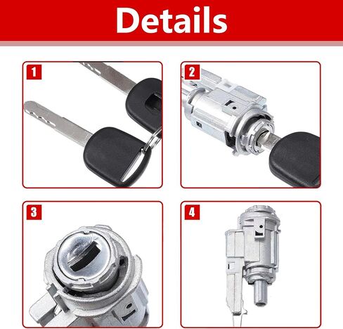 اسطوانة مفتاح الإشعال مع مفتاحين لـ Honda Accord 2008-2012 لـ Honda CR-V 2002-2006 استبدال 06351-TP5-H11 06351-TA0-H11 06351-TE0-A11 in Kuwait