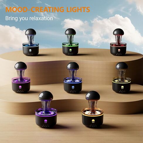 300ML Jellyfish Essential Oil Diffuser, Humidifiers for Bedroom with Remote Control, Home Fragrance Aroma Diffuser, with 7 LED Color Changing Light and Auto-Off Switch-(Black) in Saudi Arabia