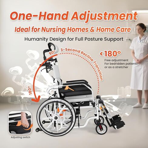 Tripaide Folding Lightweight Wheelchair, Transport Wheelchairs for Adults, with Flip-Backs Arms & Breathable Seat Cushion, All Terrain Wheelchair, 220 lbs Capacity in Saudi Arabia