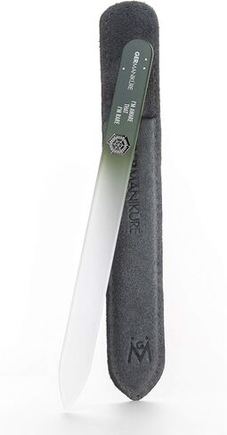 GERMANIKURE Czech Crystal Glass Nail File in Suede Leather Case - YOU ARE SO LOVED - Professional Manicure & Pedicure Products for Smooth Easy Shaping of Natural Nails in Kuwait