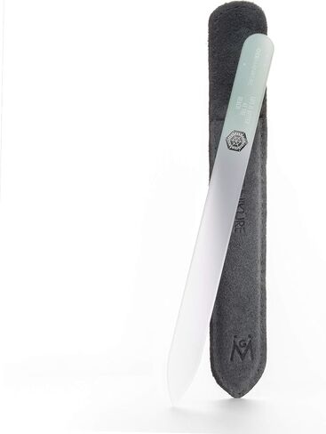 GERMANIKURE Czech Crystal Glass Nail File in Suede Leather Case - YOU ARE SO LOVED - Professional Manicure & Pedicure Products for Smooth Easy Shaping of Natural Nails in Saudi Arabia