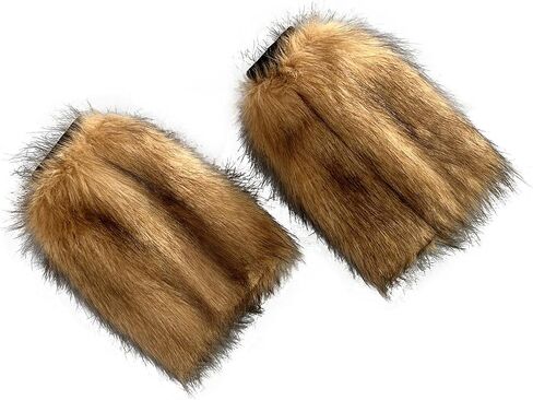 Dikoaina Faux Fur Leg Warmers for Women and Girls, Medium Soft Fuzzy Winter Boot Cuff Wrist Covers Boots Sleeves, 6.7 Inches in Saudi Arabia