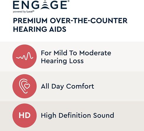 أدوات السمع Lucid Hearing Engage Premium OTC (متوافقة مع Android، رمادي) in Kuwait