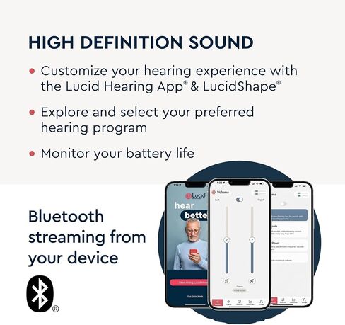 أدوات السمع Lucid Hearing Engage Premium OTC (متوافقة مع Android، رمادي) in Kuwait