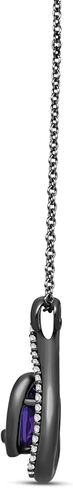 Jewelili Enchanted Disney Fine Jewelry Black Rhodium over Sterling Silver with 1/5 CTTW Diamond and Amethyst Ursula Pendant Necklace in Saudi Arabia