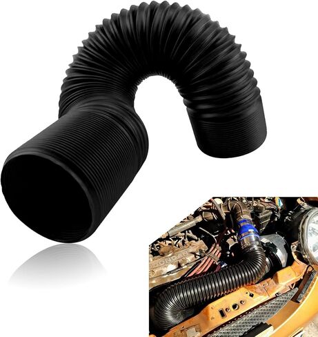 1-Pack Telescopic Hose, 2.48 Inch Car Air Guide Wide Mouth Extension, PP Material Adjustable Air Intake Device, Suitable for Most Cars (Black #63MM) in Saudi Arabia