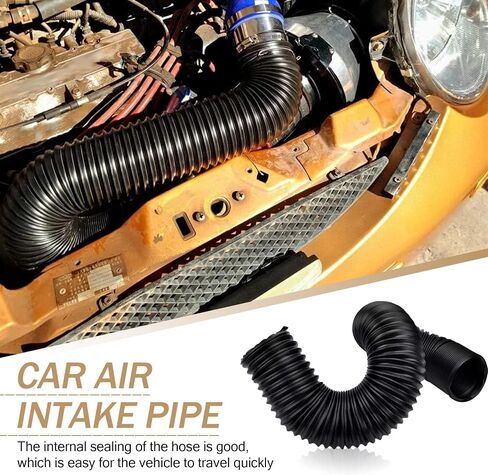 1-Pack Telescopic Hose, 2.48 Inch Car Air Guide Wide Mouth Extension, PP Material Adjustable Air Intake Device, Suitable for Most Cars (Black #63MM) in Saudi Arabia