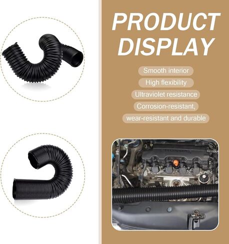 1-Pack Telescopic Hose, 2.48 Inch Car Air Guide Wide Mouth Extension, PP Material Adjustable Air Intake Device, Suitable for Most Cars (Black #63MM) in Saudi Arabia