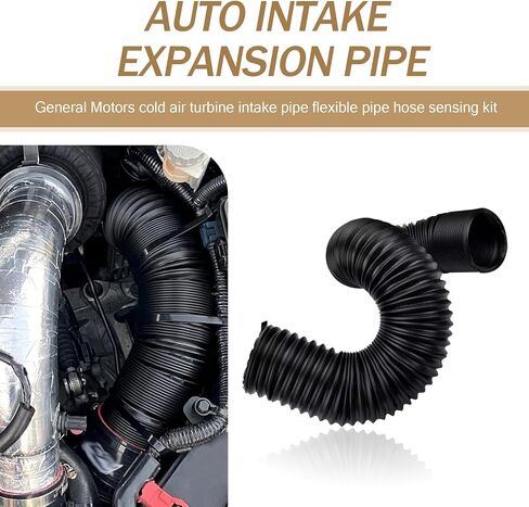 1-Pack Telescopic Hose, 2.48 Inch Car Air Guide Wide Mouth Extension, PP Material Adjustable Air Intake Device, Suitable for Most Cars (Black #63MM) in Saudi Arabia