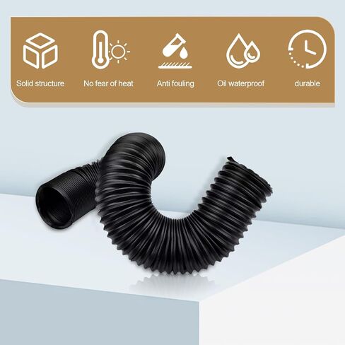 1-Pack Telescopic Hose, 2.48 Inch Car Air Guide Wide Mouth Extension, PP Material Adjustable Air Intake Device, Suitable for Most Cars (Black #63MM) in Saudi Arabia