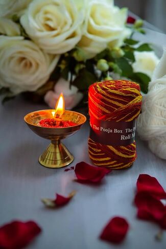 مصباح زيت النحاس DIYA مع DIYA BATI ، MOLI/KALAWA FOR AARTI ، DIWALI ، NAVRATRAS ، LIGHTING ، HAWAN PUJA ، Hindu Puja Deepak مع Jott Bati و Roli in Saudi Arabia