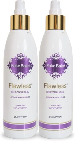 Fake Bake Flawless Darker Self-Tanning Liquid Streak-Free, Long-Lasting Natural Glow For All Skin Tones - Sunless Tanner Includes Professional Mitt For Easy Application, Black Coconut Scent - 6 oz in Kuwait