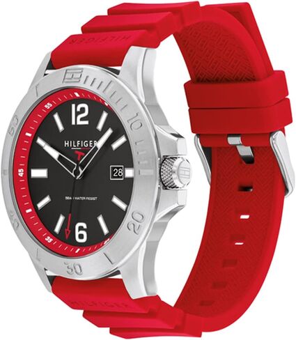 Tommy Hilfiger Men's Quartz Stainless Steel and #Tide Ocean Recycled Plastic Nylon Strap Watch, Color: Black (Model: 1791993) in Saudi Arabia
