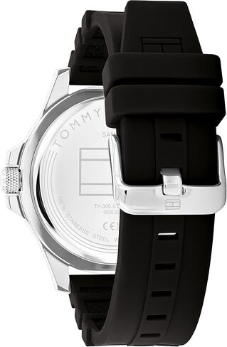 Tommy Hilfiger Men's Quartz Stainless Steel and #Tide Ocean Recycled Plastic Nylon Strap Watch, Color: Black (Model: 1791993) in Saudi Arabia