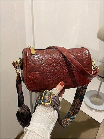 QWINEE WEIND WESTRY PARSE FLORAL COTTER COTTER BAG LEATHER CROSSBODY BAG VINTAGE HOBO Square Parse in Kuwait